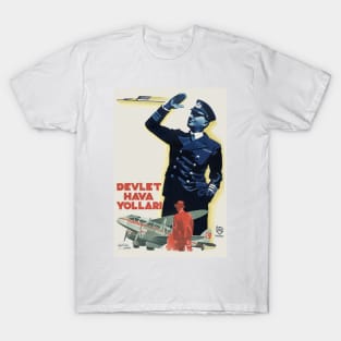 Devlet Hava Yollari Turkey Vintage Poster 1938 T-Shirt